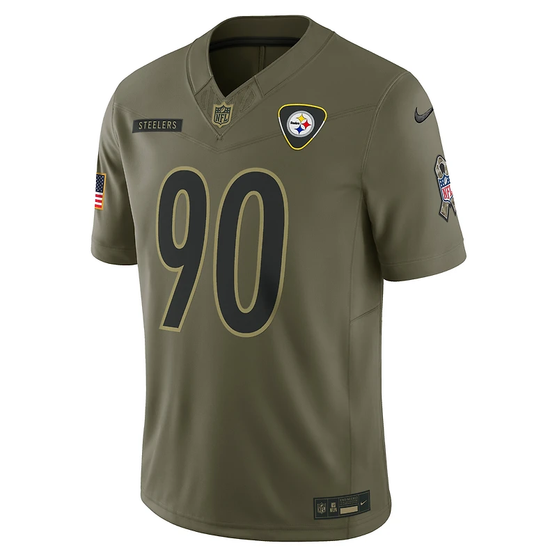 Men's Nike T.J. Watt Olive Pittsburgh Steelers 2025 Salute to Service Limited Jersey