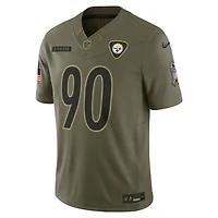 Men's Nike T.J. Watt Olive Pittsburgh Steelers 2025 Salute to Service Limited Jersey