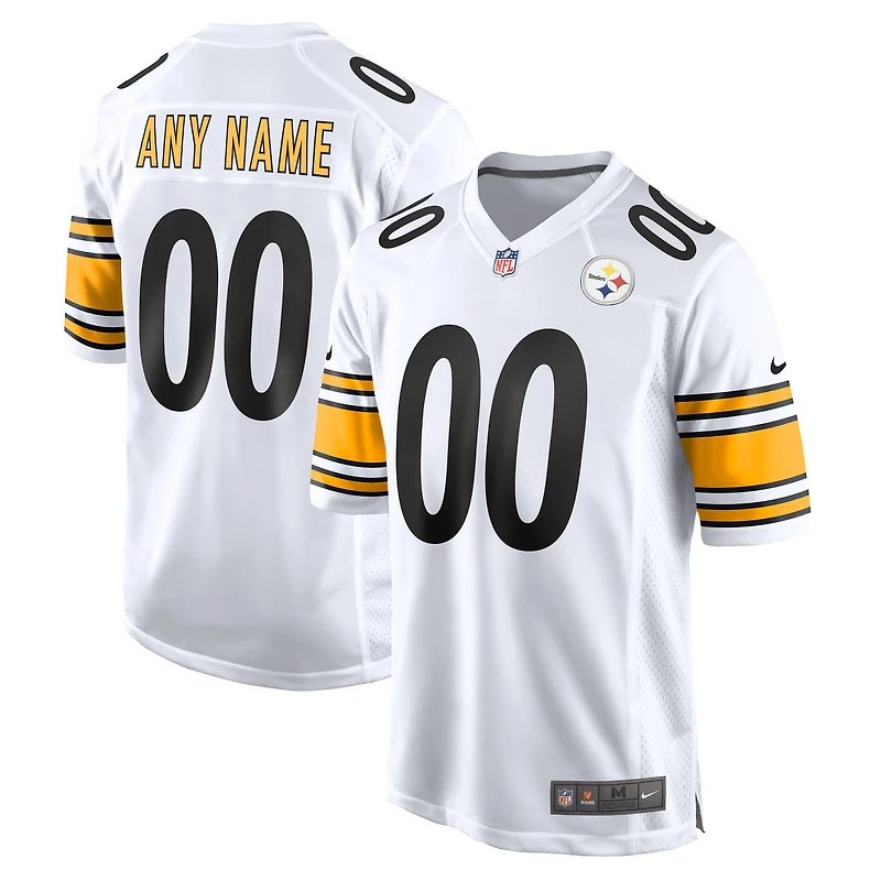 Men's Nike White Pittsburgh Steelers Game Custom Jersey