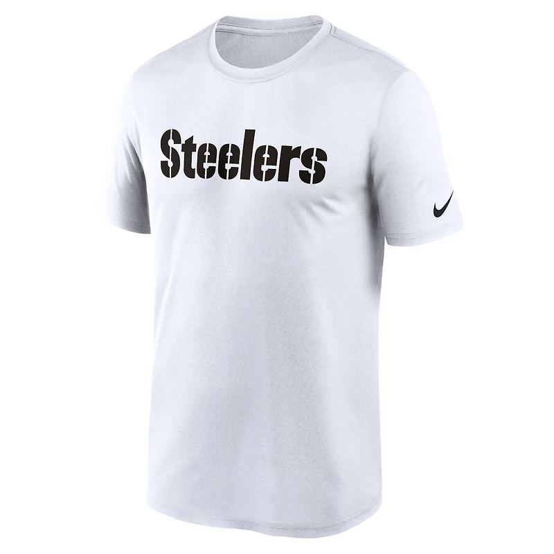 T-shirt Nike blanc Pittsburgh Steelers Legend Wordmark Performance pour homme