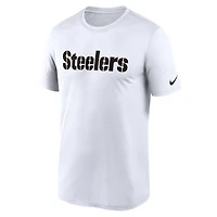 T-shirt Nike blanc Pittsburgh Steelers Legend Wordmark Performance pour homme