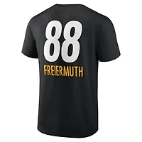 Men's Pat Freiermuth Black Pittsburgh Steelers Team Wordmark Name & Number T-Shirt