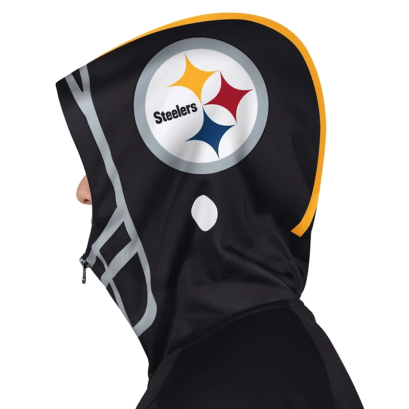 Men's Pro Player Black/Gold Pittsburgh Steelers Helmet Full-Zip Hooded Track Jacket