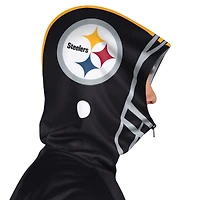 Veste de survêtement à capuche entièrement zippée Pro Player noire/dorée pour homme, motif casque des Pittsburgh Steelers