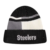 Bonnet en tricot à revers moucheté Pro Standard pour hommes, noir/blanc, Pittsburgh Steelers