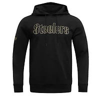 Men's Pro Standard Black Pittsburgh Steelers Classic Chenille Pullover Hoodie