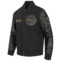 Veste universitaire entièrement zippée Pro Standard noire pour homme des Pittsburgh Steelers