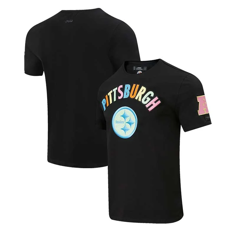 T-shirt graphique néon Pro Standard noir Pittsburgh Steelers pour hommes