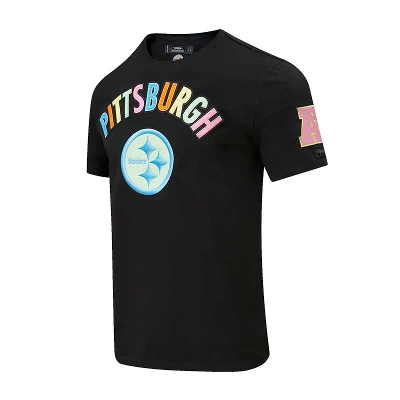 T-shirt graphique néon Pro Standard noir Pittsburgh Steelers pour hommes