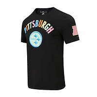 T-shirt graphique néon Pro Standard noir Pittsburgh Steelers pour hommes