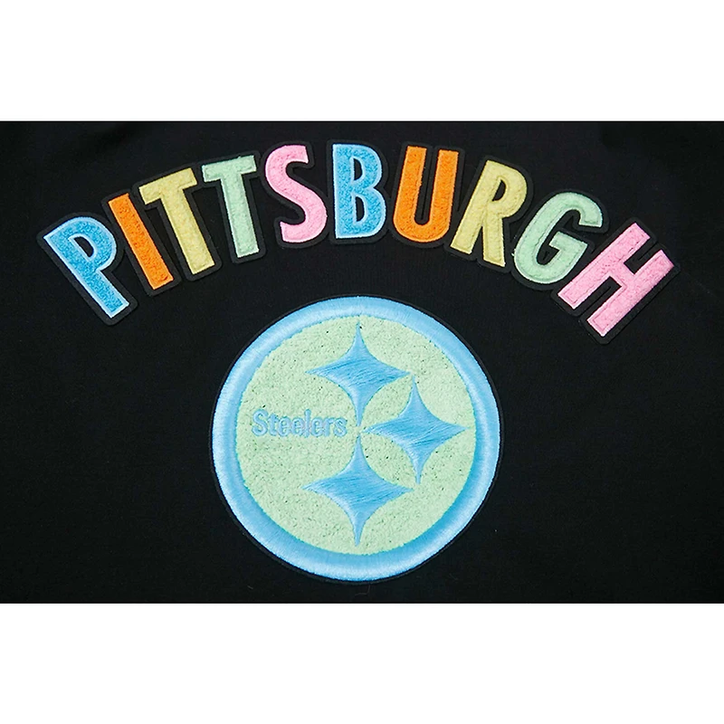 T-shirt graphique néon Pro Standard noir Pittsburgh Steelers pour hommes