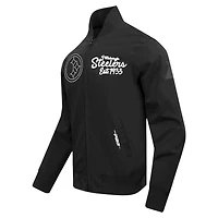 Men's Pro Standard Black Pittsburgh Steelers Paint The City Twill Full-Zip Jacket