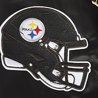 Veste à boutons-pression complète en satin sublimé Pro Standard noire des Pittsburgh Steelers pour homme