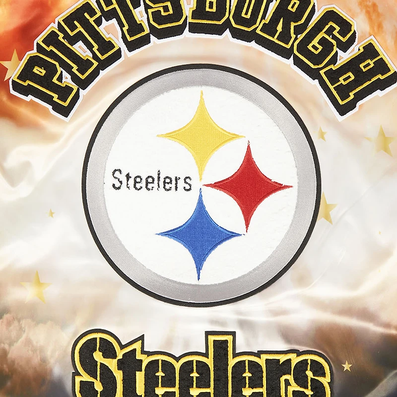 Veste à boutons-pression complète en satin sublimé Pro Standard noire des Pittsburgh Steelers pour homme