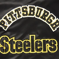 Veste à boutons-pression complète en satin sublimé Pro Standard noire des Pittsburgh Steelers pour homme