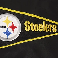 Veste à boutons-pression complète en satin sublimé Pro Standard noire des Pittsburgh Steelers pour homme