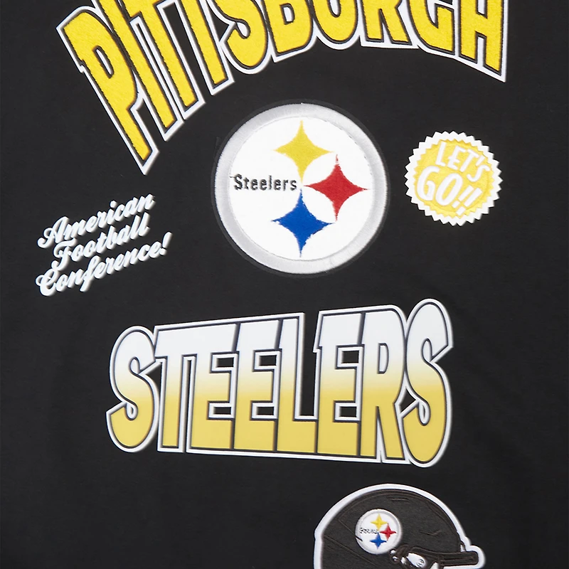 Sweat-shirt à enfiler épaules tombantes Turn It Up Pro Standard pour homme, noir, des Steelers de Pittsburgh