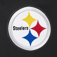 Men's Pro Standard Black Pittsburgh Steelers Turn It Up Drop Shoulder Pullover Sweatshirt