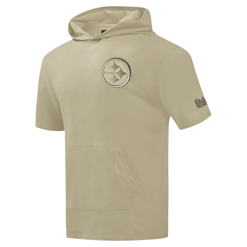Men's Pro Standard Tan Pittsburgh Steelers Neutrals Capsule Short Sleeve Pullover Hoodie
