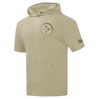 Men's Pro Standard Tan Pittsburgh Steelers Neutrals Capsule Short Sleeve Pullover Hoodie