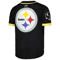 Men's Pro Standard T.J. Watt Black Pittsburgh Steelers Mesh Button-Up Baseball Jersey