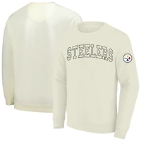 Men's Profile Cream Pittsburgh Steelers Big & Tall Fleece Sweatshirt