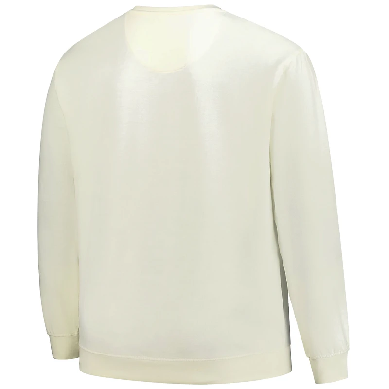 Men's Profile Cream Pittsburgh Steelers Big & Tall Fleece Sweatshirt