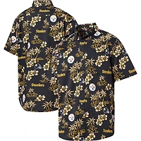 Chemise boutonnée Kekai noire Pittsburgh Steelers de Reyn Spooner pour homme