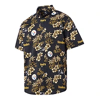 Chemise boutonnée Kekai noire Pittsburgh Steelers de Reyn Spooner pour homme