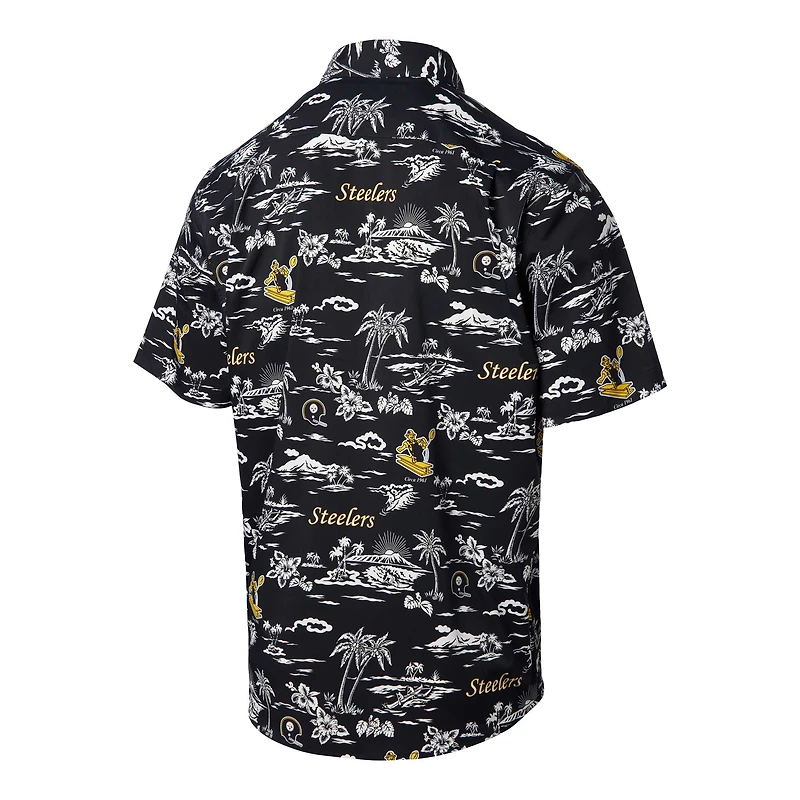 Chemise boutonnée à imprimé Kekai des Pittsburgh Steelers pour homme Reyn Spooner noire