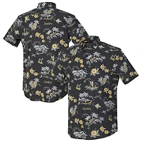 Chemise boutonnée rétro Kekai Performance noire Reyn Spooner pour homme des Pittsburgh Steelers