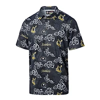 Polo Reyn Spooner Pittsburgh Steelers Throwback Pua Performance pour homme Noir