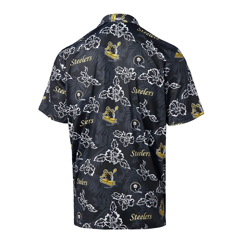 Polo Reyn Spooner Pittsburgh Steelers Throwback Pua Performance pour homme Noir