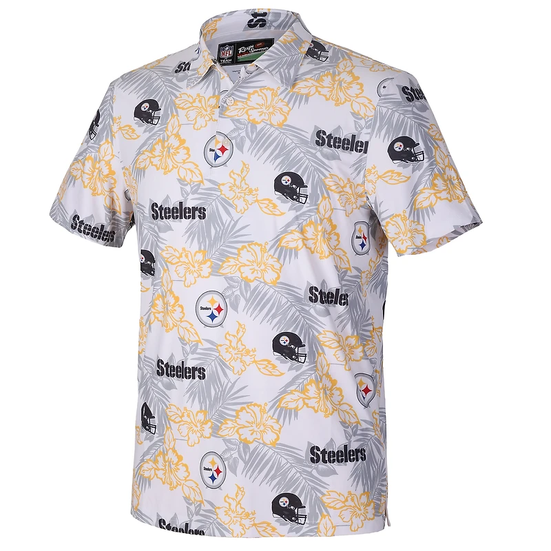 Polo Performance Reyn Spooner blanc pour homme des Pittsburgh Steelers