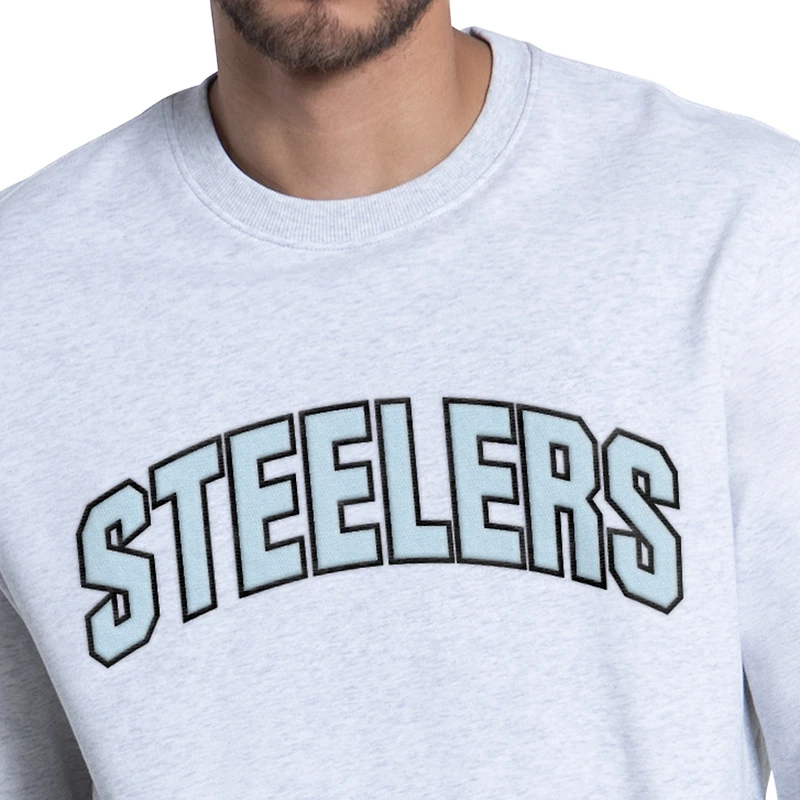 Men's Starter Ash Pittsburgh Steelers Faceoff Fleece Sweatshirt