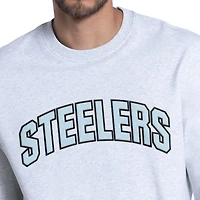 Men's Starter Ash Pittsburgh Steelers Faceoff Fleece Sweatshirt