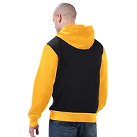 Sweat à capuche zippé noir/or pour homme des Pittsburgh Steelers Thursday Night Gridiron