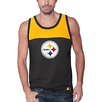 Débardeur pour homme Starter Noir/Or Pittsburgh Steelers Touchdown Fashion