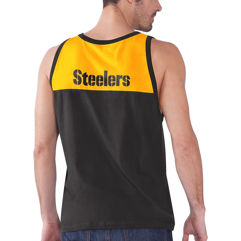 Débardeur pour homme Starter Noir/Or Pittsburgh Steelers Touchdown Fashion