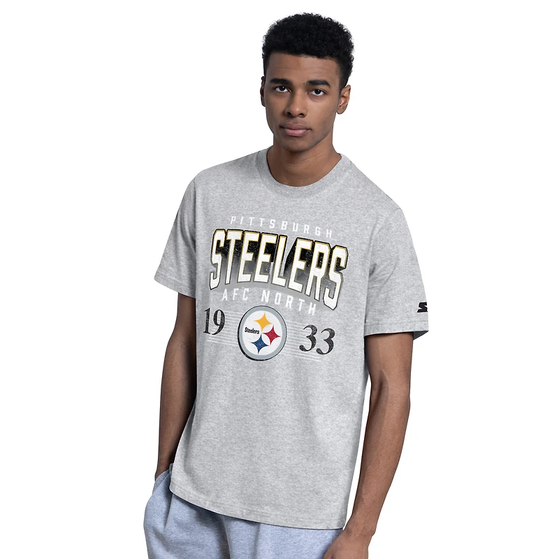 Men's Starter Black/Gray Pittsburgh Steelers Two-Pack Logo T-Shirt Set