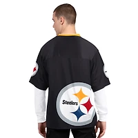 Pack de t-shirts à manches courtes et longues Starter noir blanc Pittsburgh Steelers pour homme