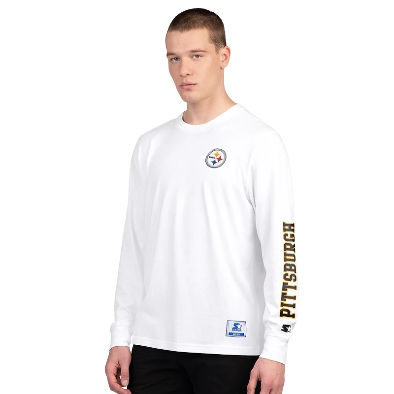 Men's Starter Black/White Pittsburgh Steelers Short Sleeve & Long T-Shirt Combo Pack