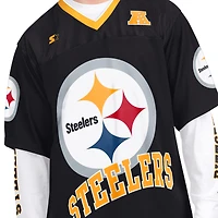 Men's Starter Black/White Pittsburgh Steelers Short Sleeve & Long T-Shirt Combo Pack