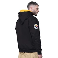 Men's Starter Black Pittsburgh Steelers Big Shot Full-Zip Double Hoodie