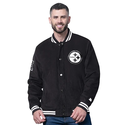 Veste universitaire noire en velours côtelé noir pour homme des Pittsburgh Steelers