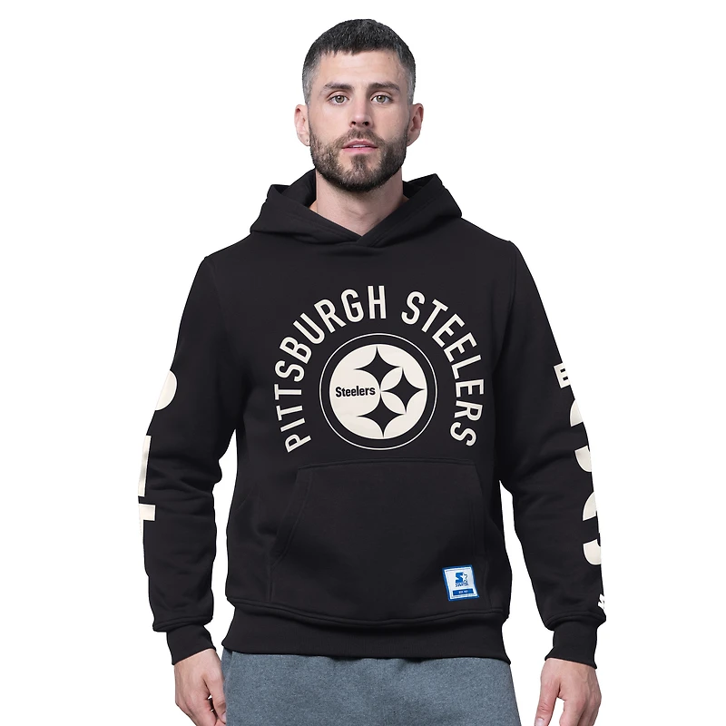 Men's Starter  Black Pittsburgh Steelers Handoff Hoodie