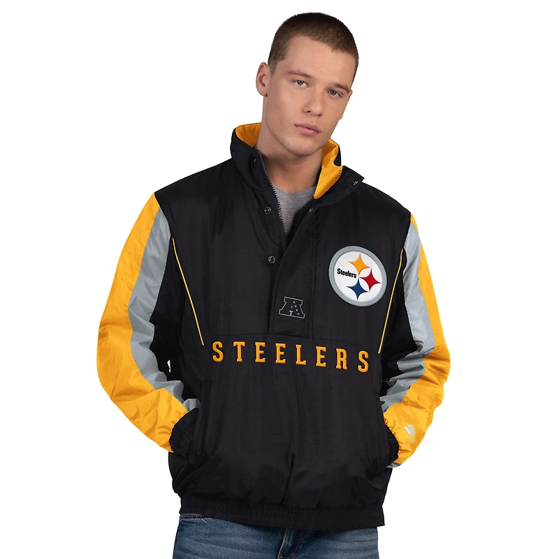Veste demi-zippée noire pour homme des Pittsburgh Steelers Thursday Night Gridiron