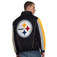 Men's Starter  Black Pittsburgh Steelers Thursday Night Gridiron Half-Zip Jacket
