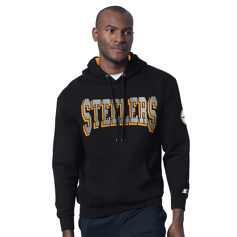 Sweat à capuche noir Starter pour homme des Pittsburgh Steelers Thursday Night Gridiron