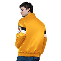 Veste universitaire Starter Gold pour homme des Pittsburgh Steelers Triple Option à boutons-pression